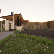 Rendering of Community Center Entry.