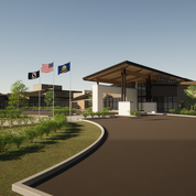 Rendering of the Community Center and Neighborhood.