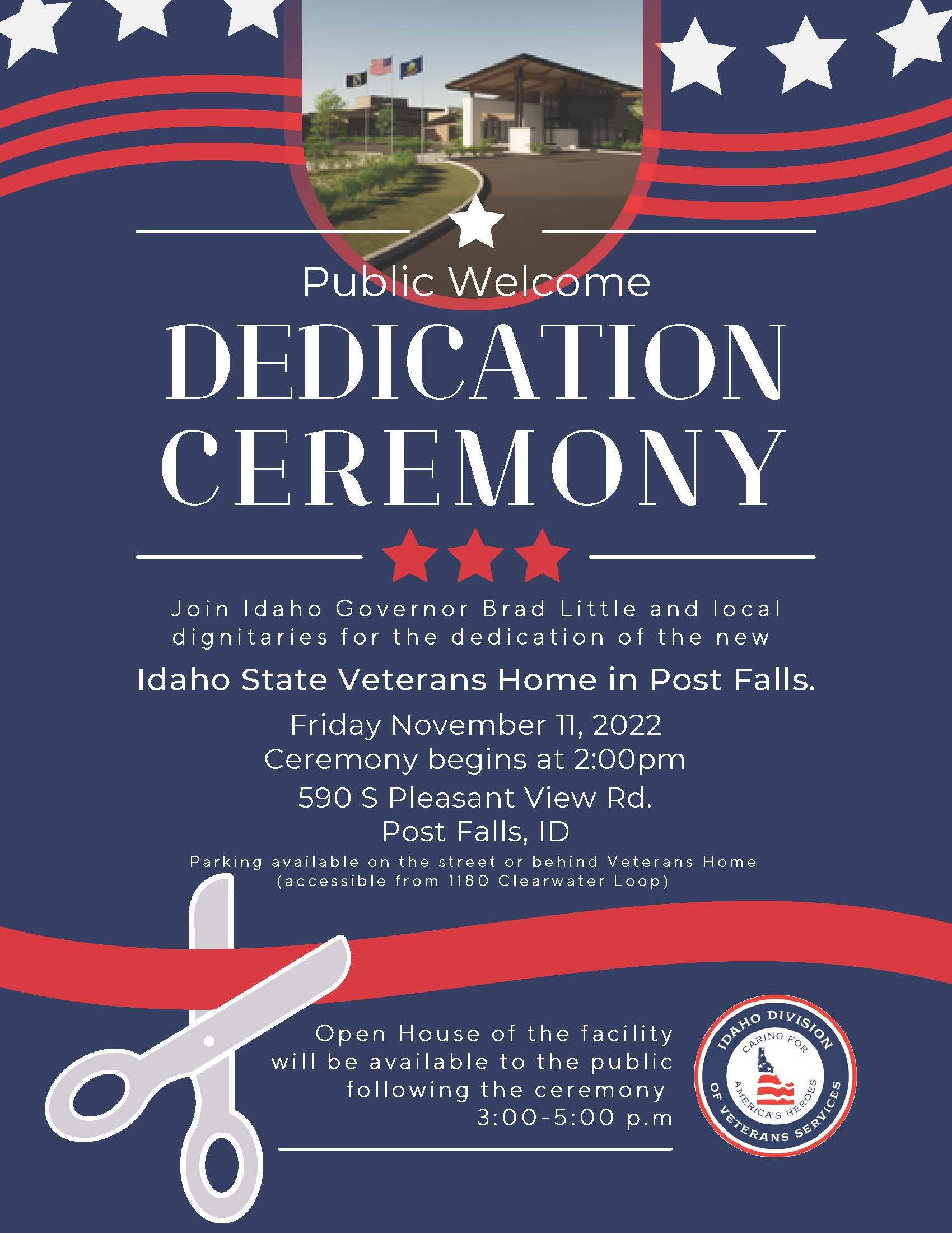 Idaho Division of Veterans Services Announces Dedication Ceremony